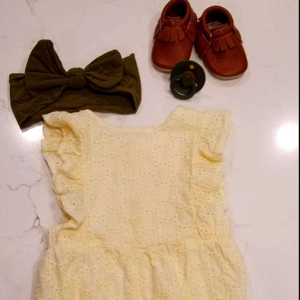 Baby girl lace romper.